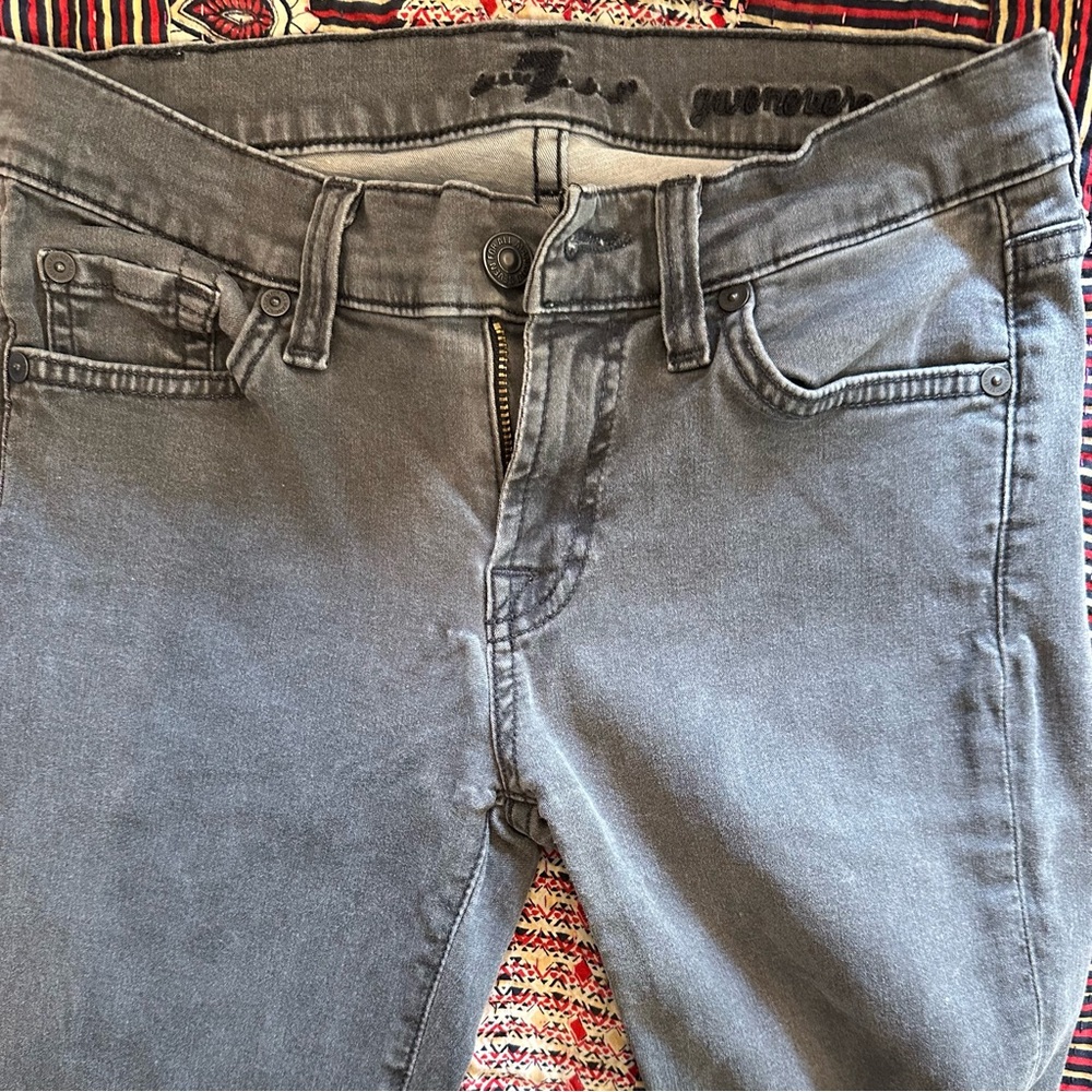 7 For All Mankind Gray Skinny Jeans with Soft Texture